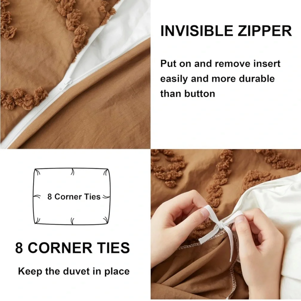 New Boho Brown Duvet Covers Set
